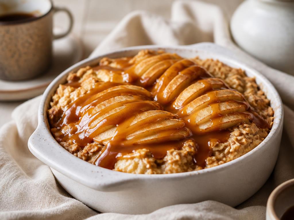 Miso Caramel Apple Baked Oats