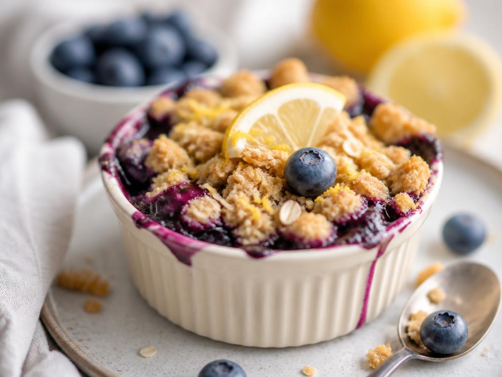 Single-Serve Lemon Blueberry Cobbler